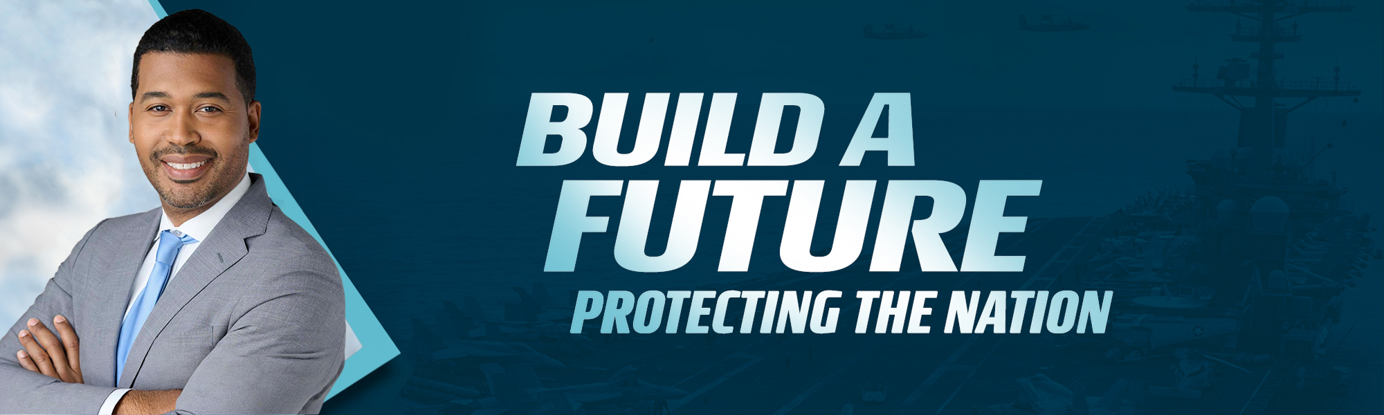  NAVAIR businessman smiling with crossed arms, ‘Build A Future Protecting The Nation'