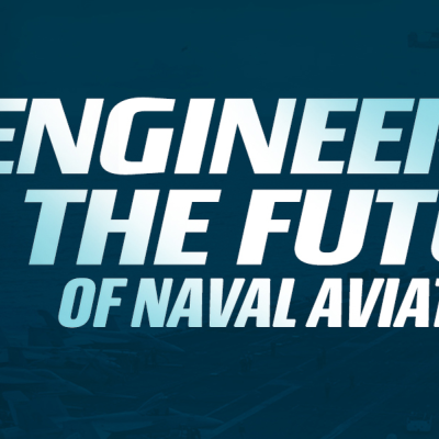 NAVAIR businesswoman smiling with crossed arms, ‘Engineer the Future of Naval Aviation