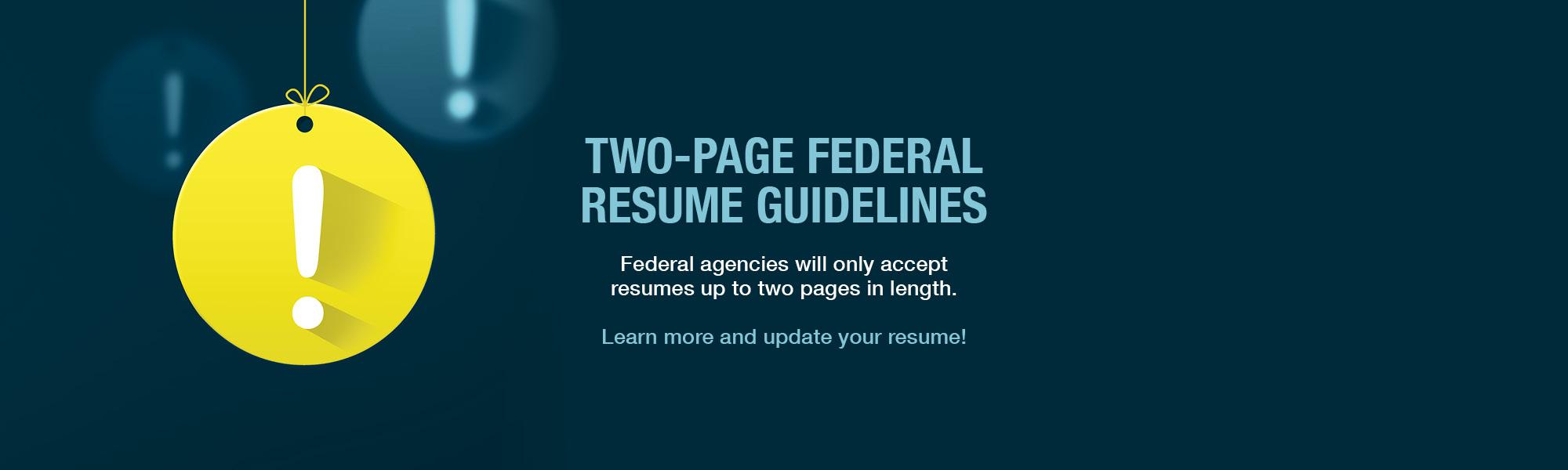 Two Page Federal Resume Guidelines